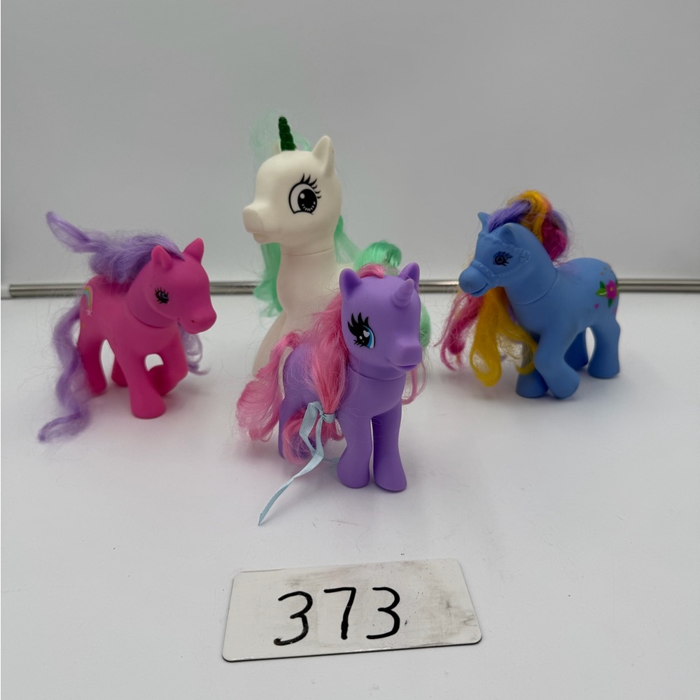 Vintage My Little Pony Lot 4 Figures Unicorn Rainbow Hair Hasbro Pony Toys
